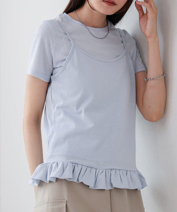 ペプラムバルーンヘムキャミセットＴシャツ