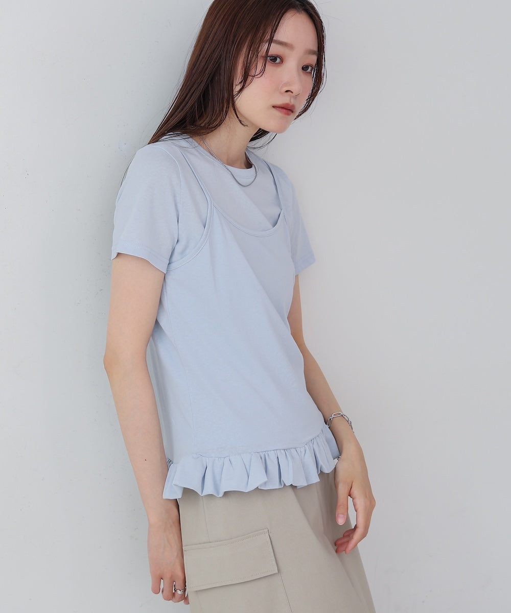 ペプラムバルーンヘムキャミセットＴシャツ