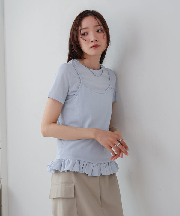 ペプラムバルーンヘムキャミセットＴシャツ