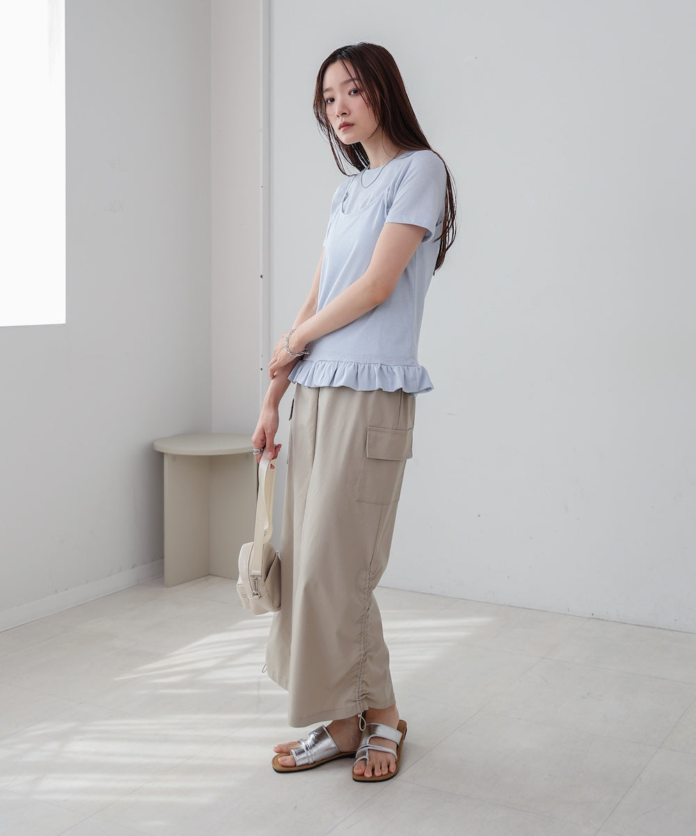 ペプラムバルーンヘムキャミセットＴシャツ