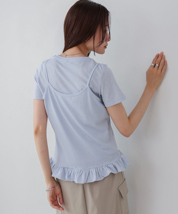 ペプラムバルーンヘムキャミセットＴシャツ