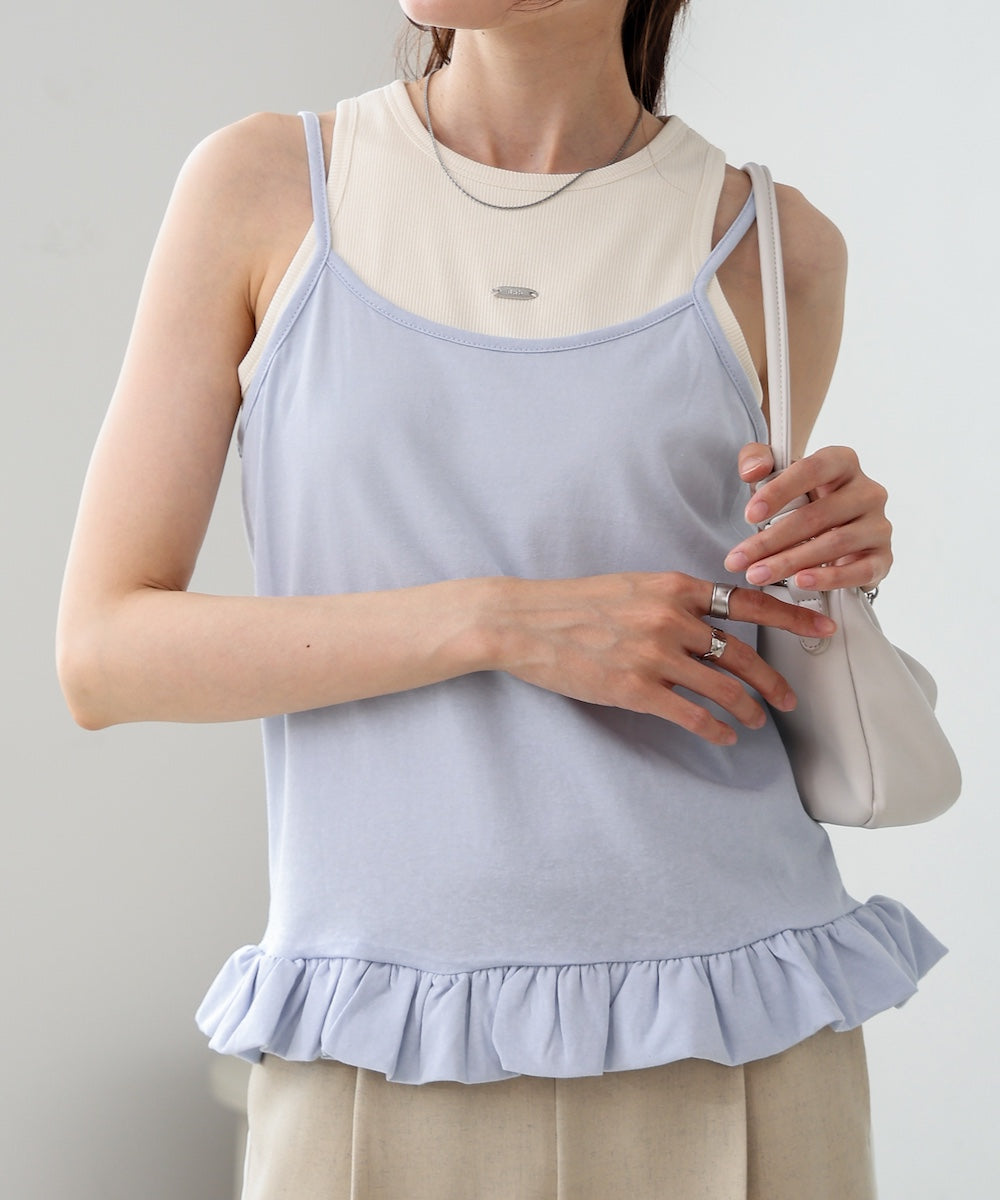 ペプラムバルーンヘムキャミセットＴシャツ