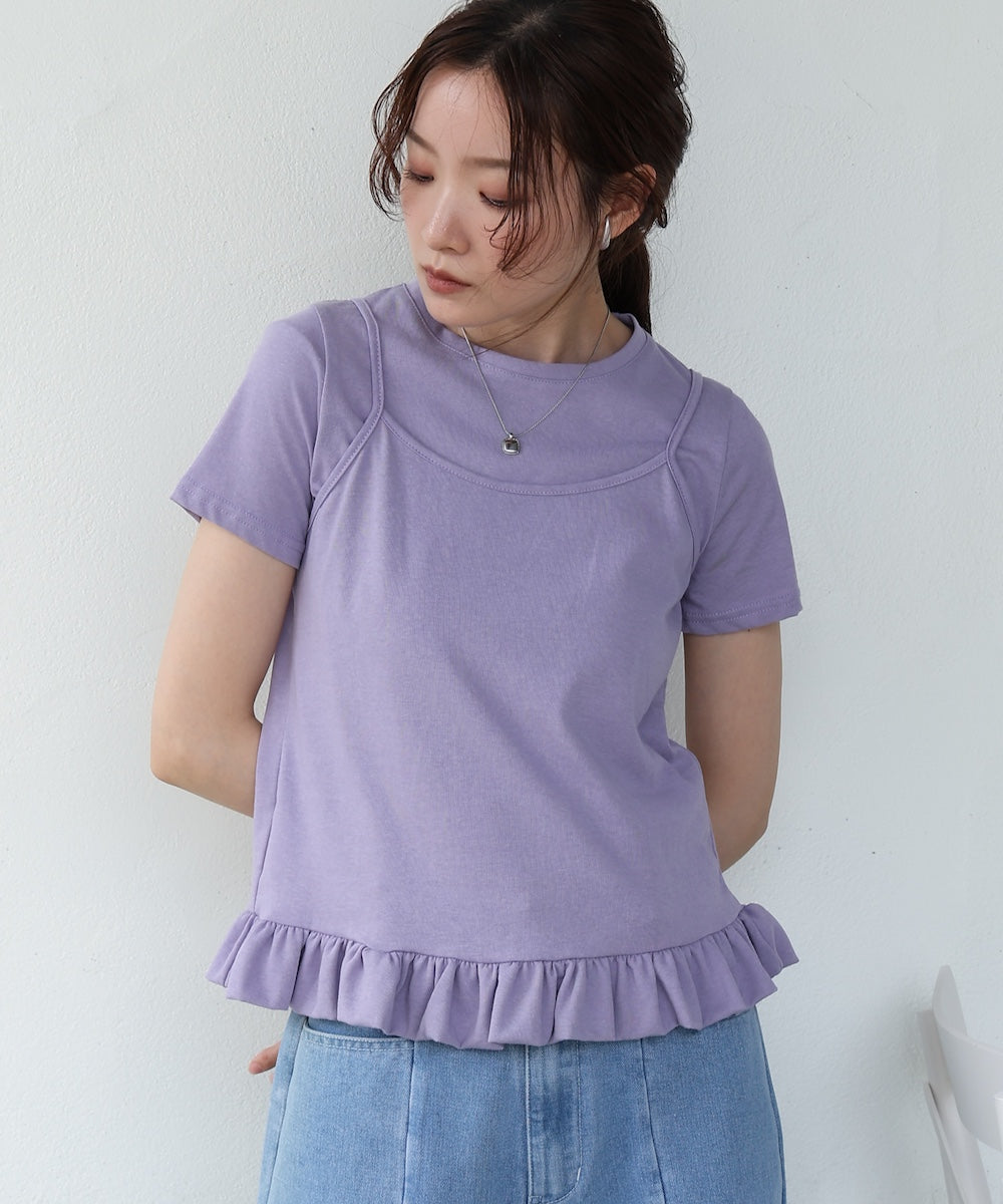 ペプラムバルーンヘムキャミセットＴシャツ