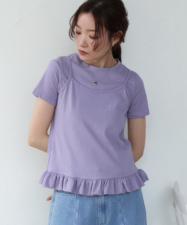 ペプラムバルーンヘムキャミセットＴシャツ