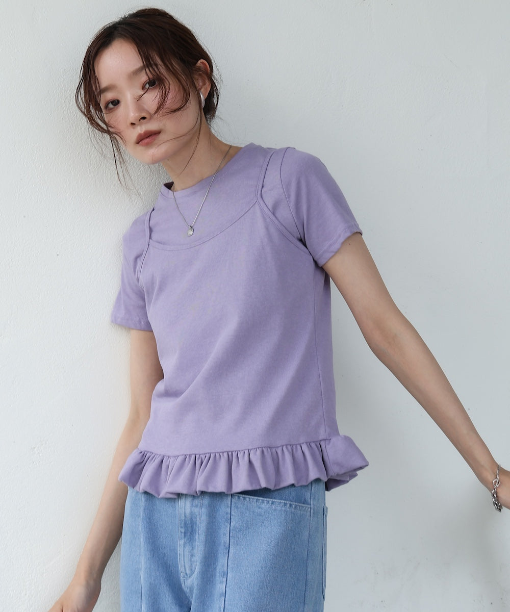 ペプラムバルーンヘムキャミセットＴシャツ