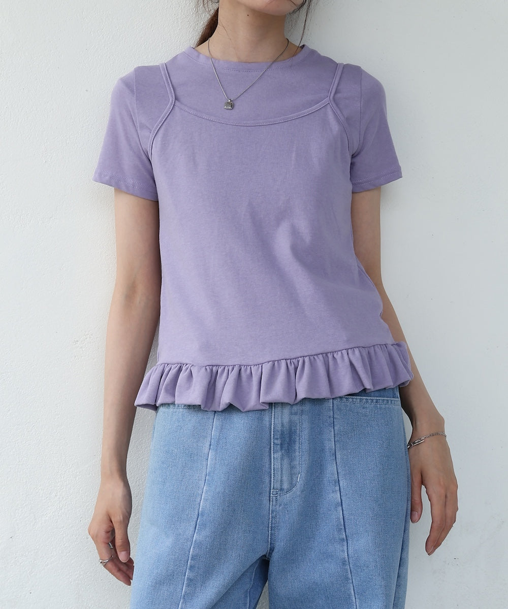 ペプラムバルーンヘムキャミセットＴシャツ