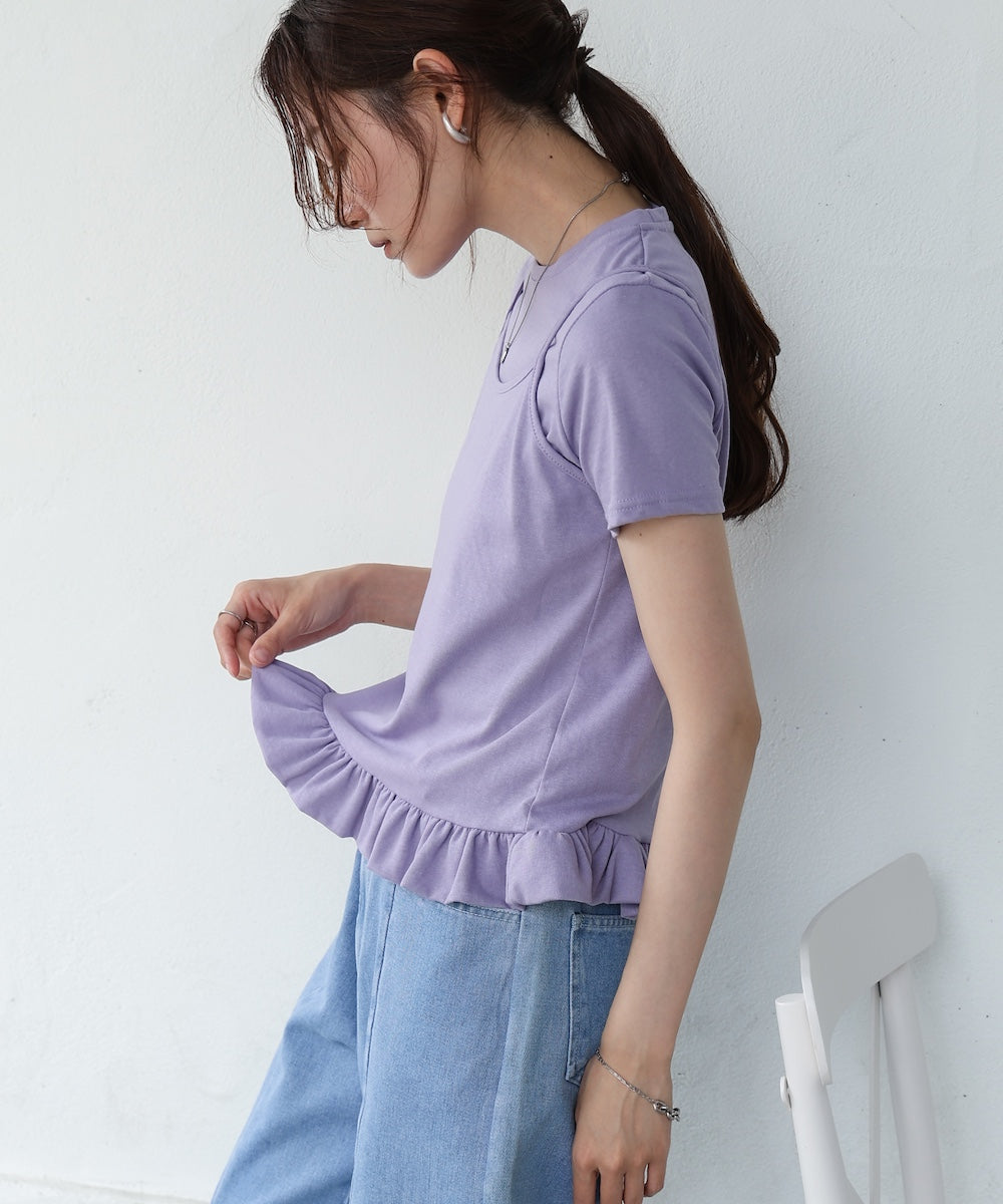 ペプラムバルーンヘムキャミセットＴシャツ