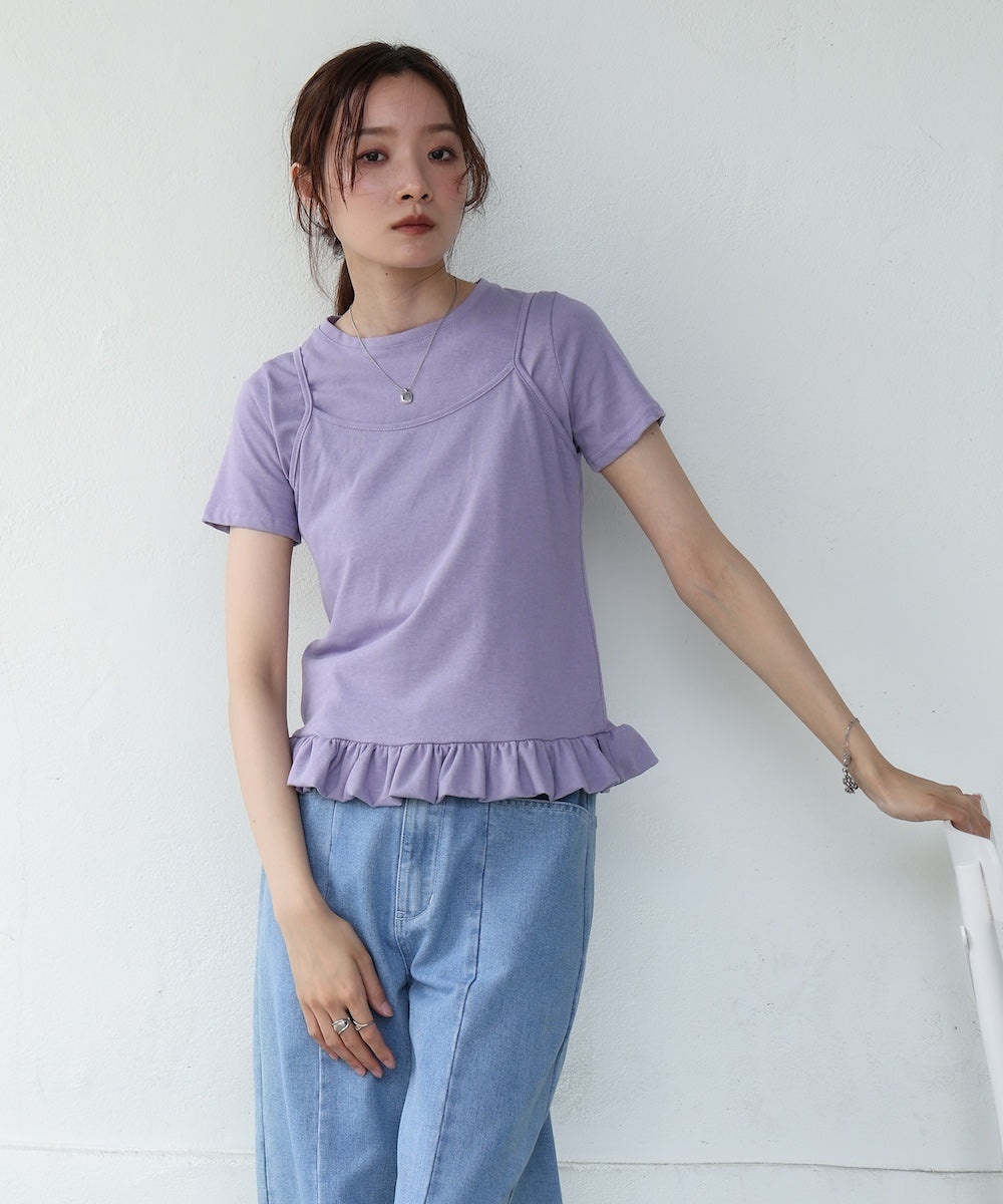 ペプラムバルーンヘムキャミセットＴシャツ