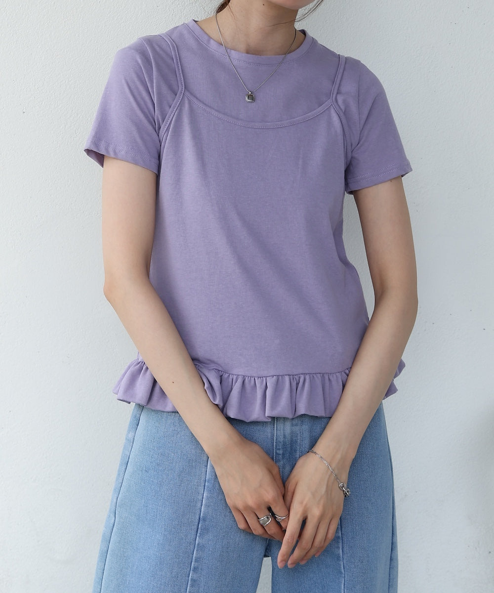 ペプラムバルーンヘムキャミセットＴシャツ