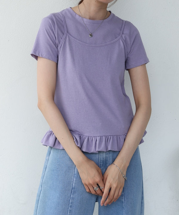 ペプラムバルーンヘムキャミセットＴシャツ