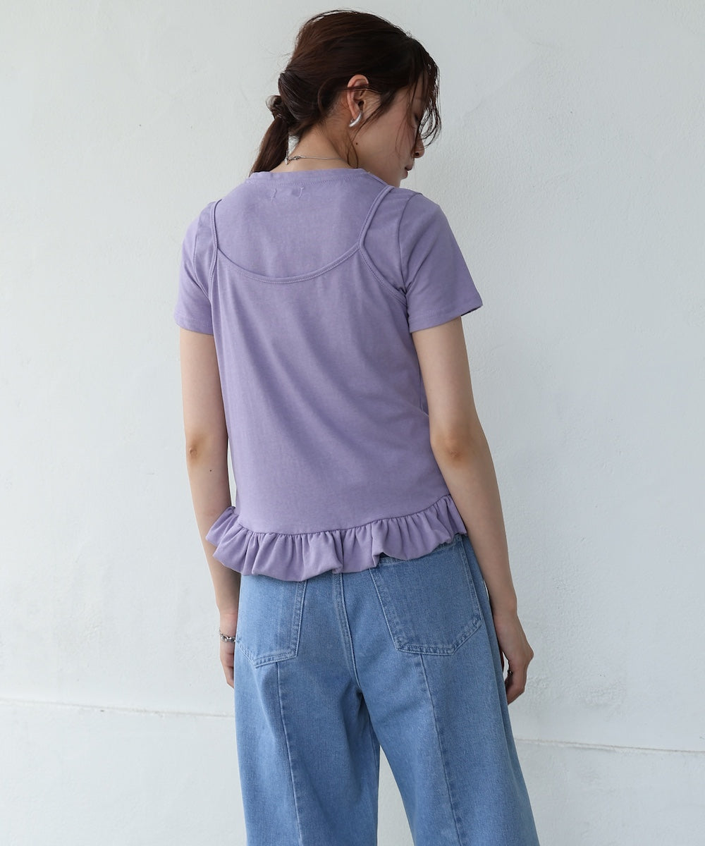 ペプラムバルーンヘムキャミセットＴシャツ