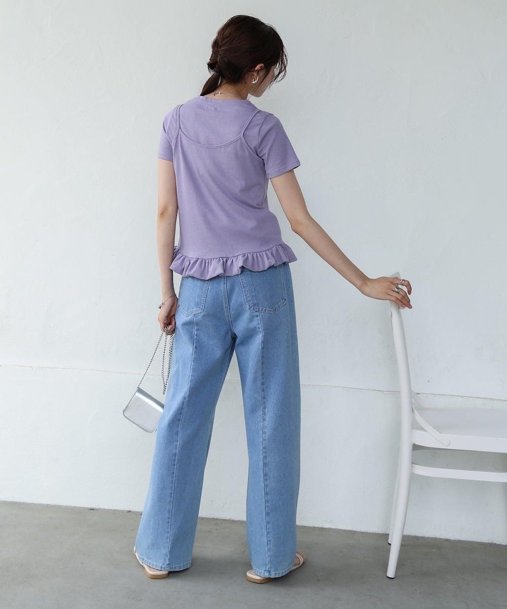 ペプラムバルーンヘムキャミセットＴシャツ