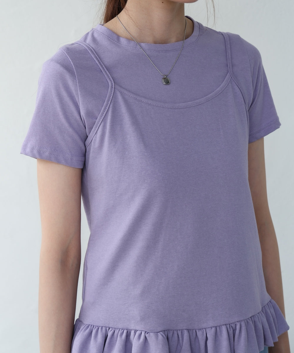 ペプラムバルーンヘムキャミセットＴシャツ