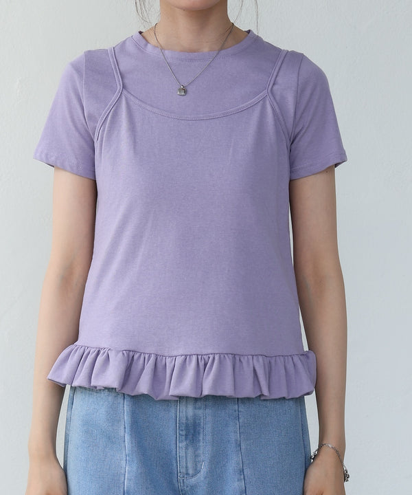 ペプラムバルーンヘムキャミセットＴシャツ