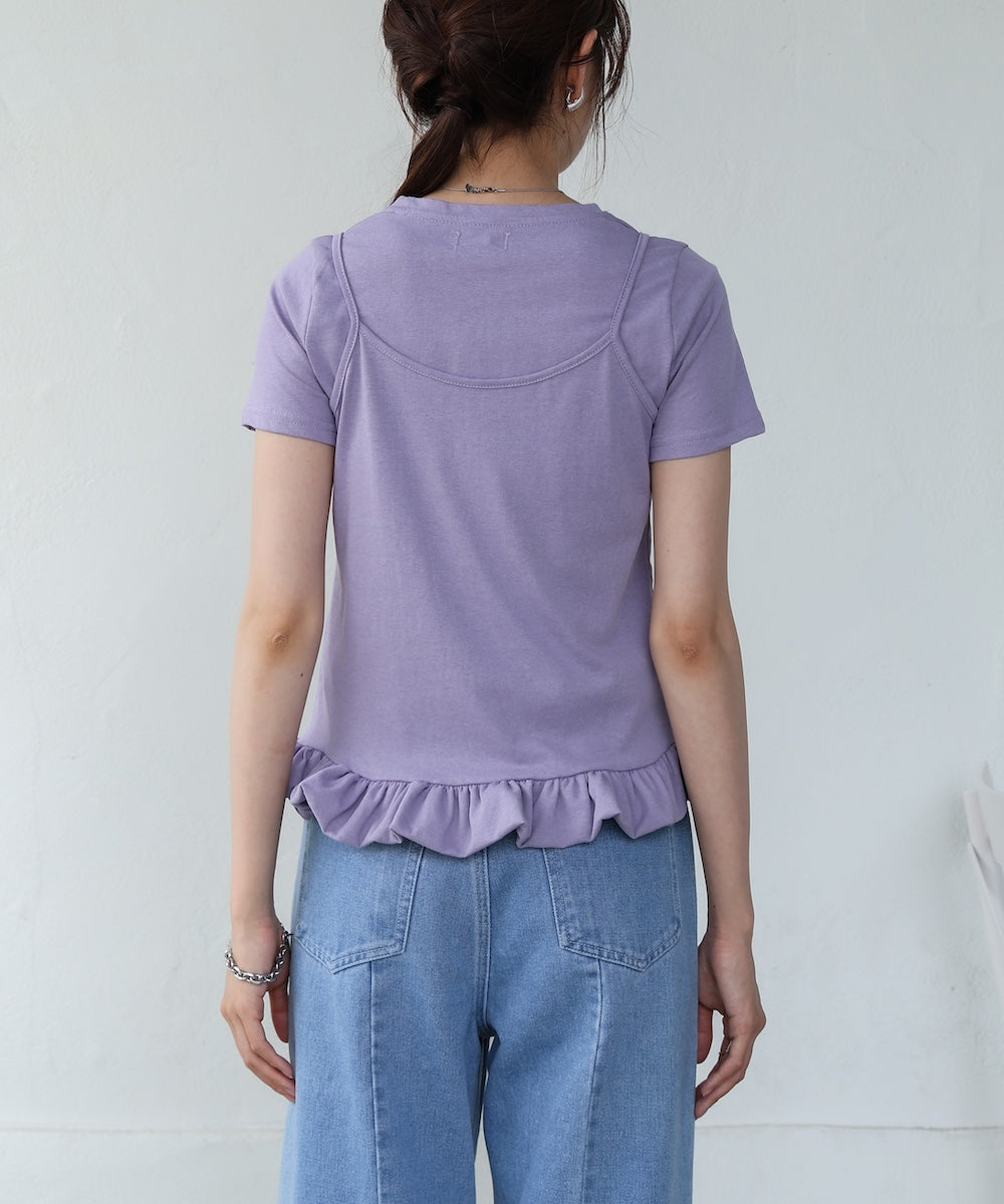 ペプラムバルーンヘムキャミセットＴシャツ