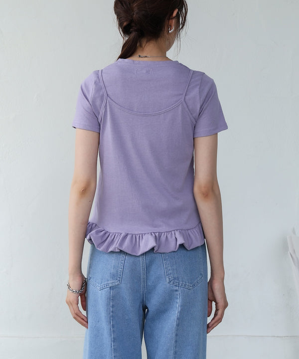 ペプラムバルーンヘムキャミセットＴシャツ