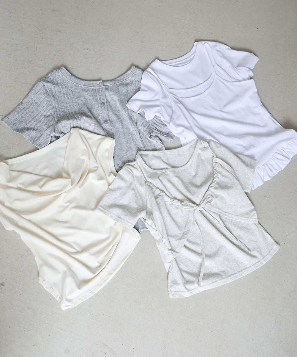 ペプラムバルーンヘムキャミセットＴシャツ