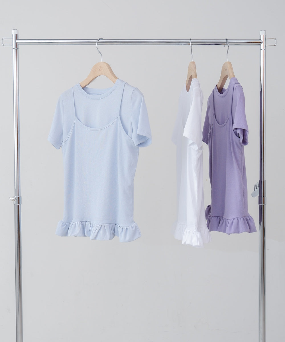 ペプラムバルーンヘムキャミセットＴシャツ