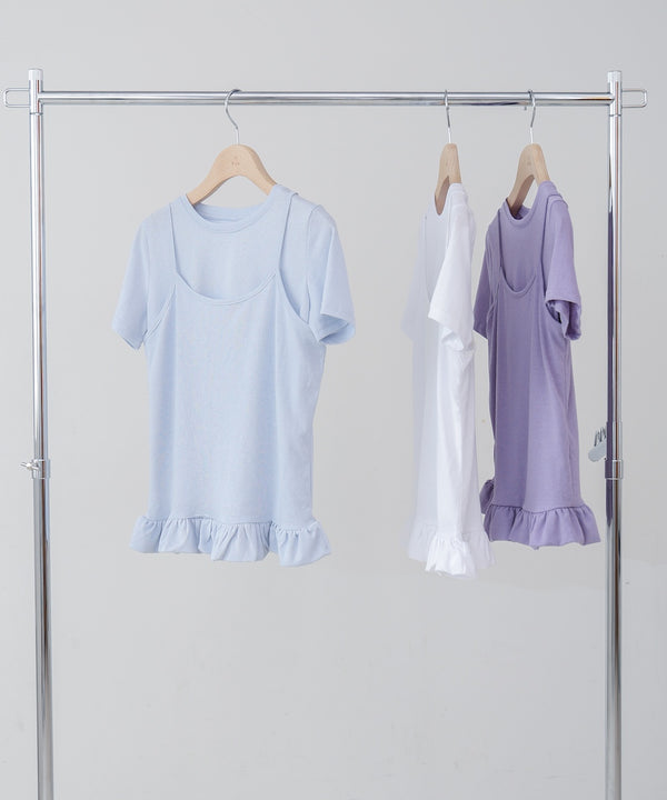 ペプラムバルーンヘムキャミセットＴシャツ