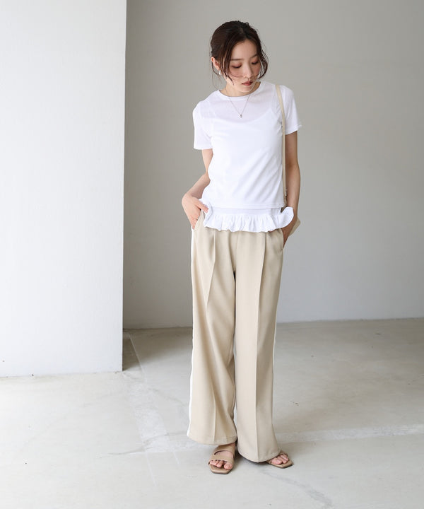 ペプラムバルーンヘムキャミセットＴシャツ