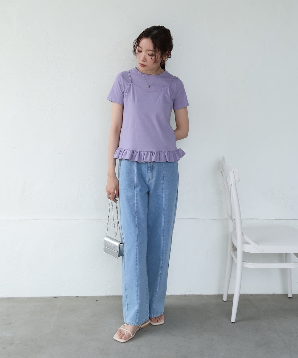 ペプラムバルーンヘムキャミセットＴシャツ