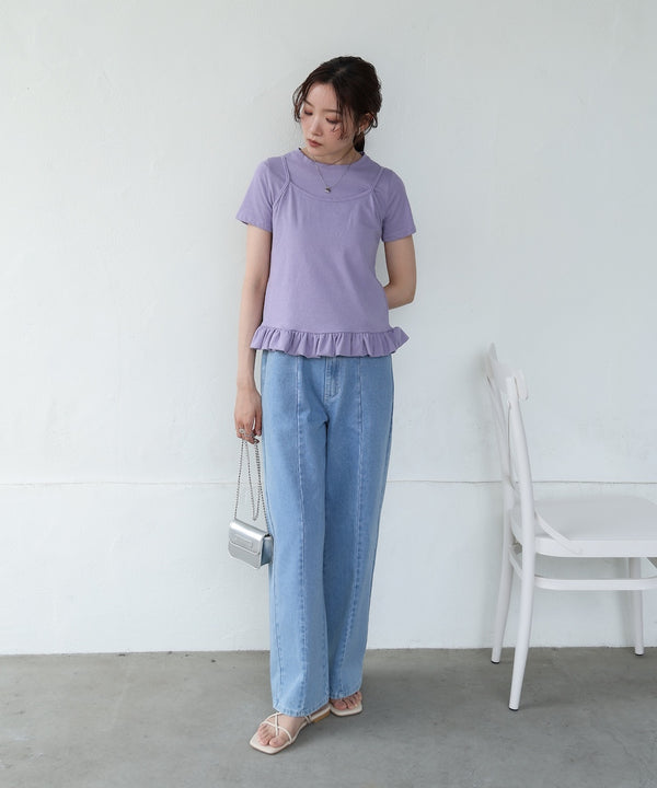 ペプラムバルーンヘムキャミセットＴシャツ