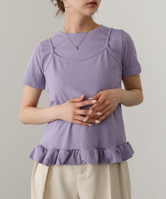ペプラムバルーンヘムキャミセットＴシャツ