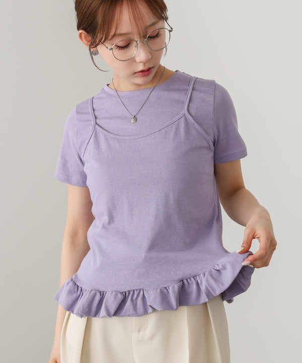 ペプラムバルーンヘムキャミセットＴシャツ