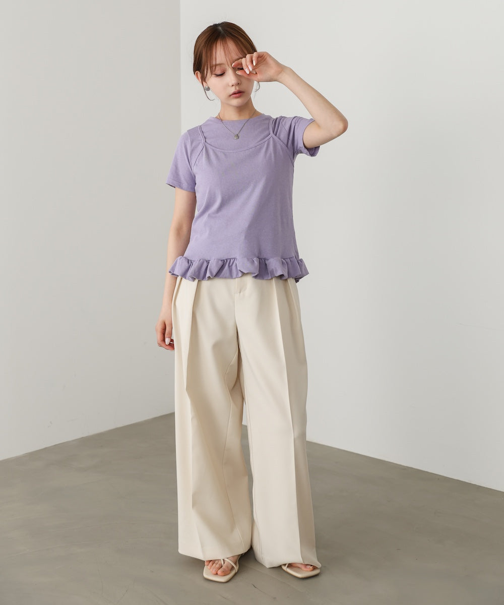 ペプラムバルーンヘムキャミセットＴシャツ