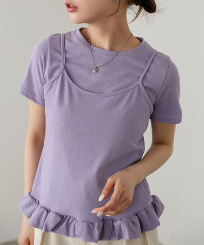 ペプラムバルーンヘムキャミセットＴシャツ