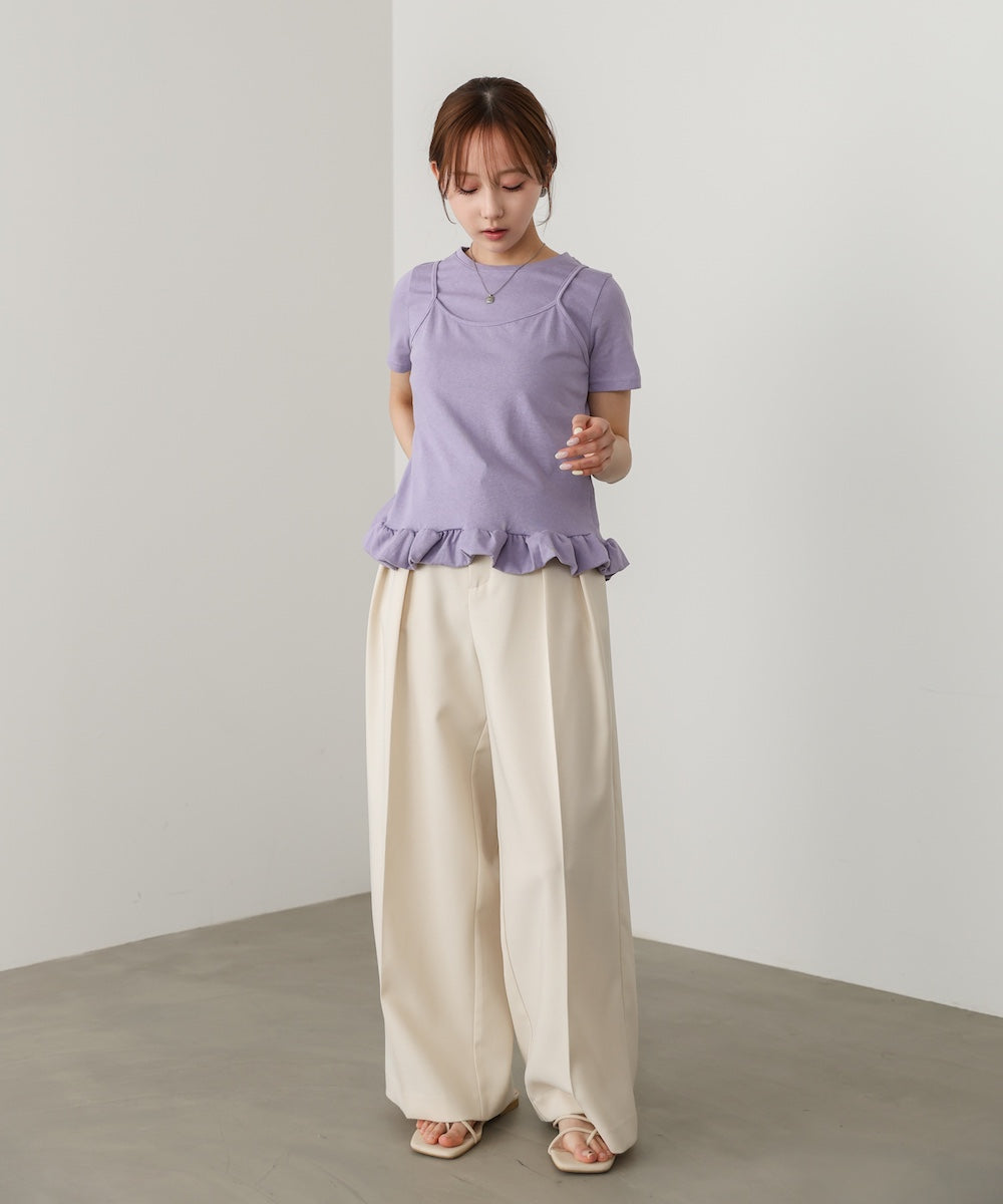ペプラムバルーンヘムキャミセットＴシャツ