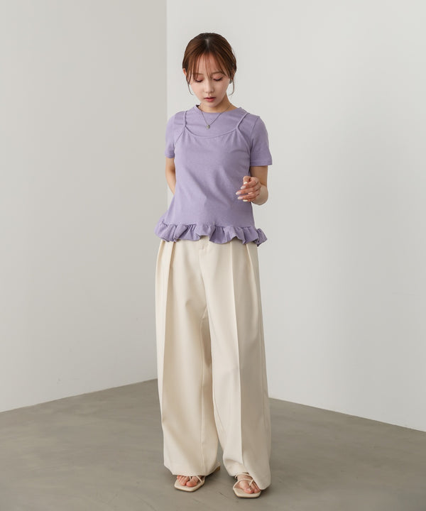 ペプラムバルーンヘムキャミセットＴシャツ