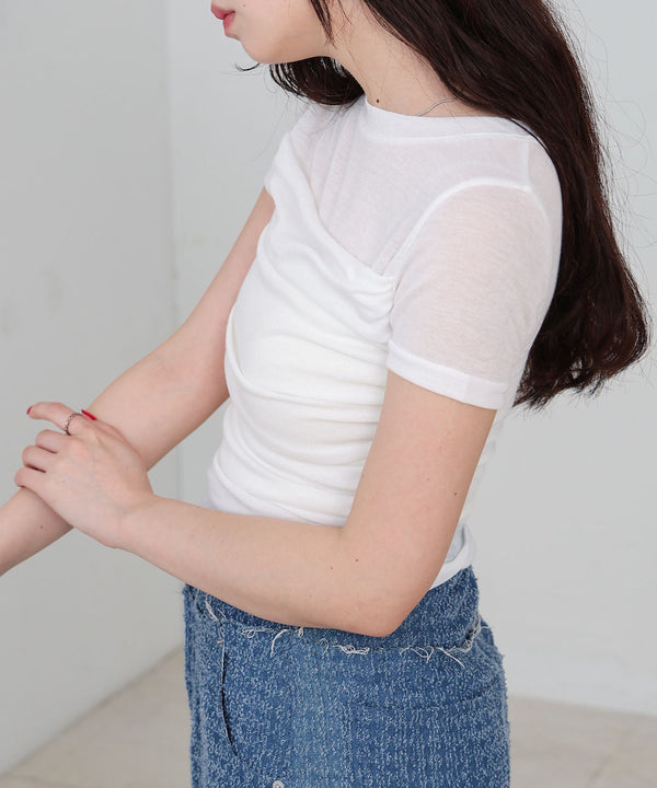 ドレープニットトップス