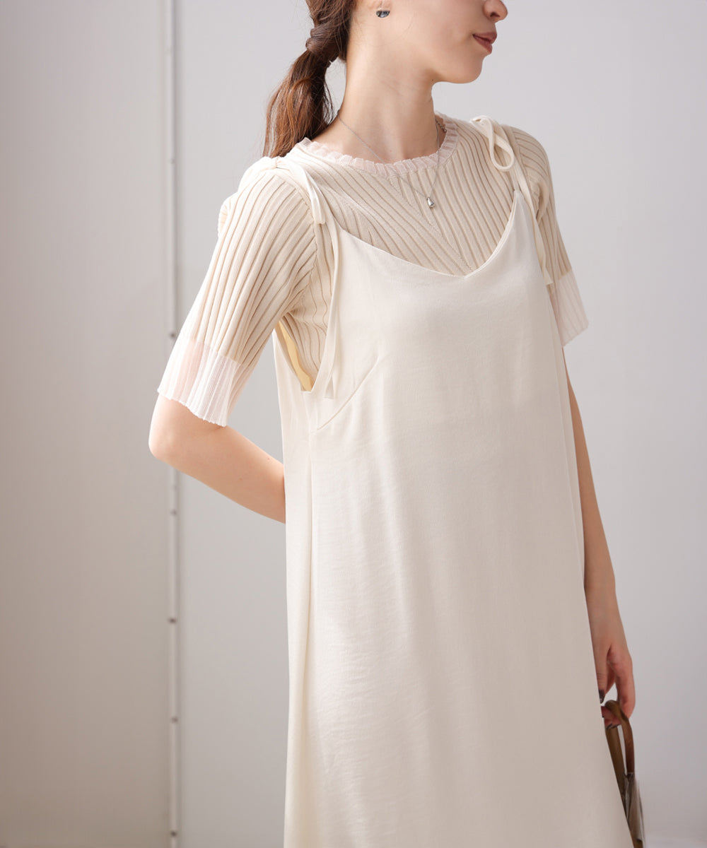 リボンサテンキャミワンピース