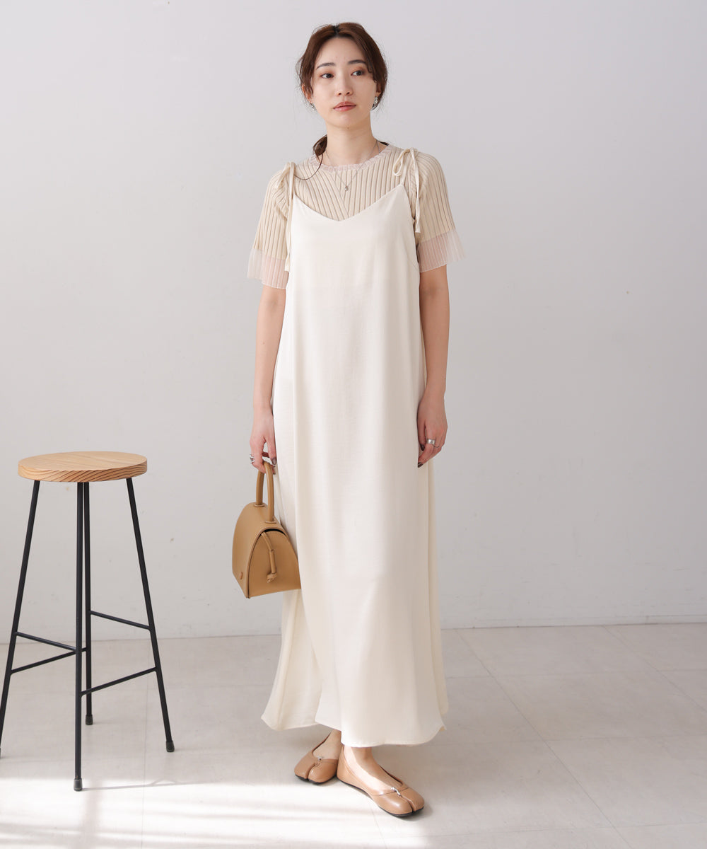 リボンサテンキャミワンピース