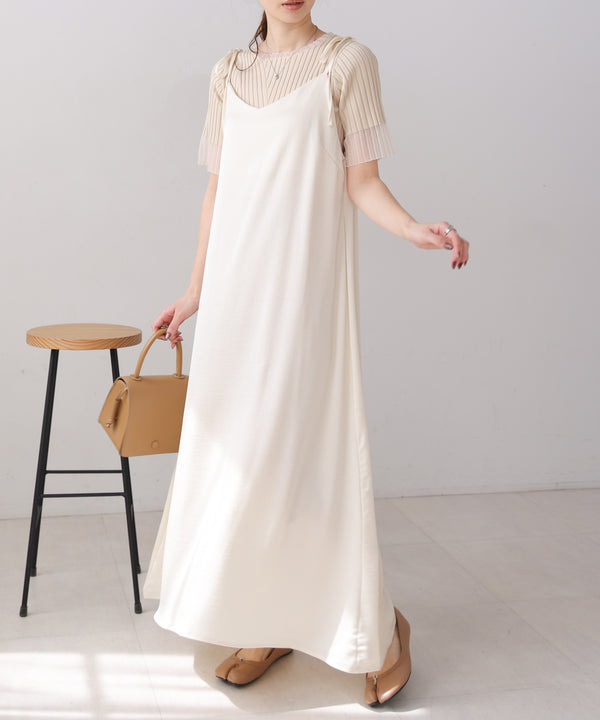 リボンサテンキャミワンピース