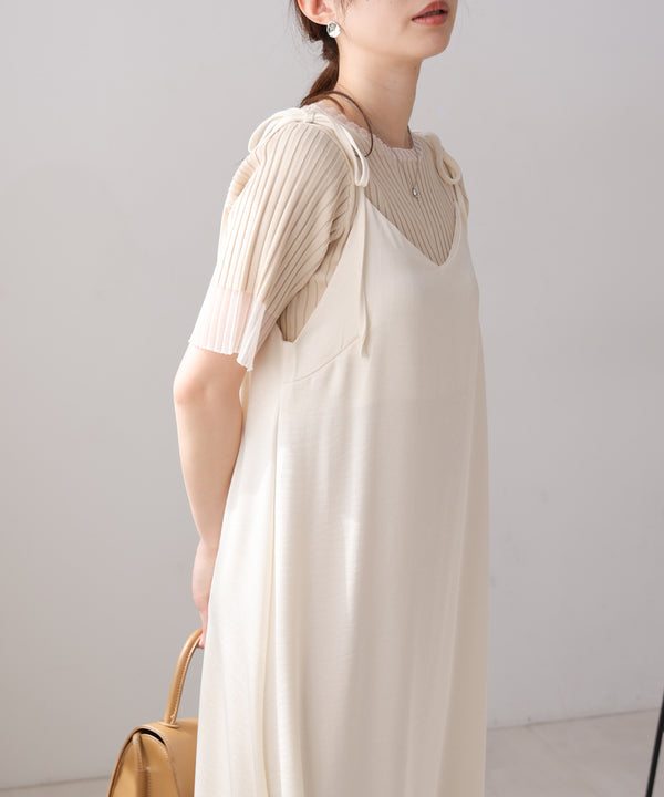 リボンサテンキャミワンピース