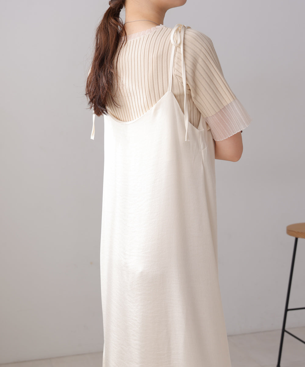 リボンサテンキャミワンピース