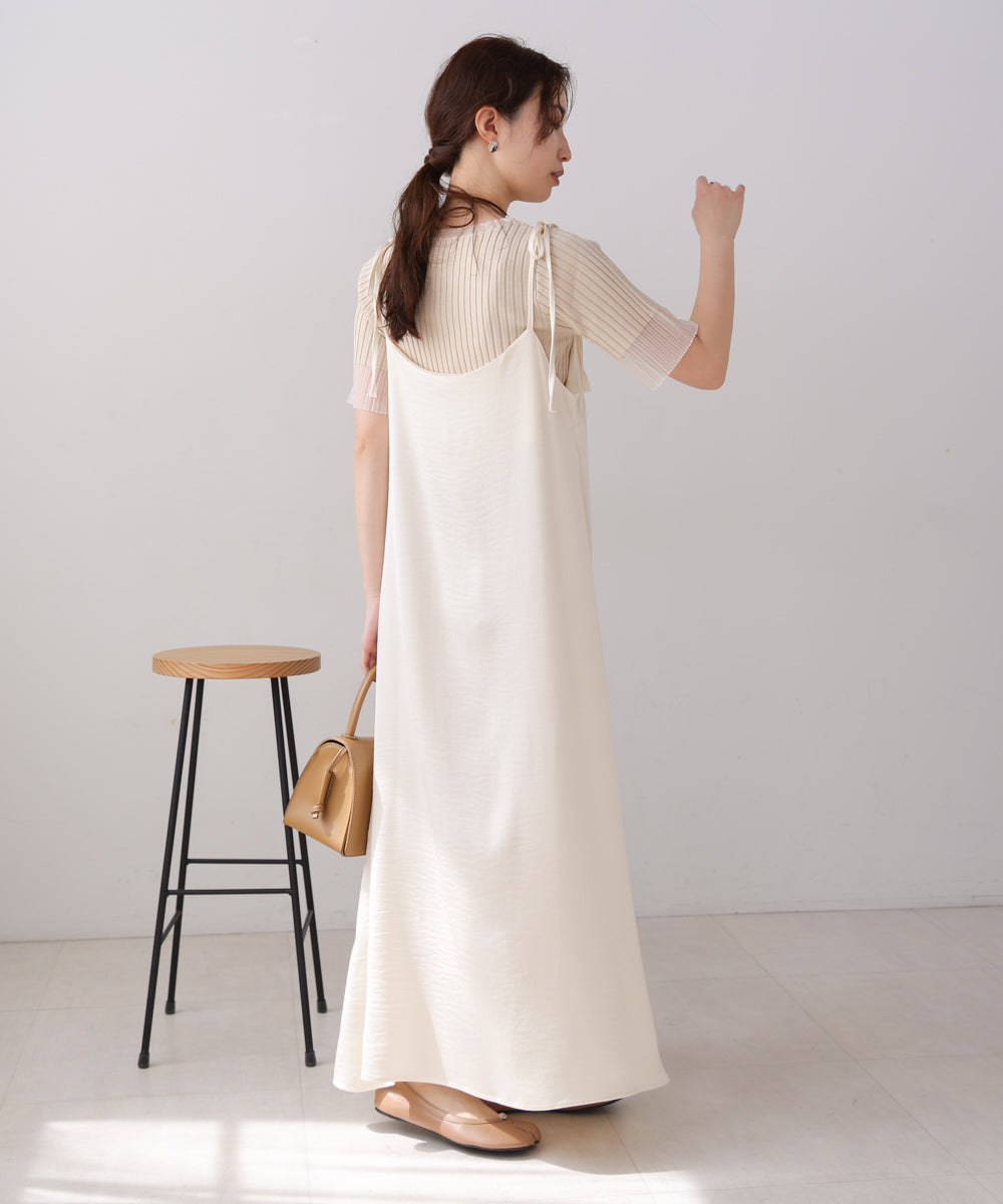 リボンサテンキャミワンピース