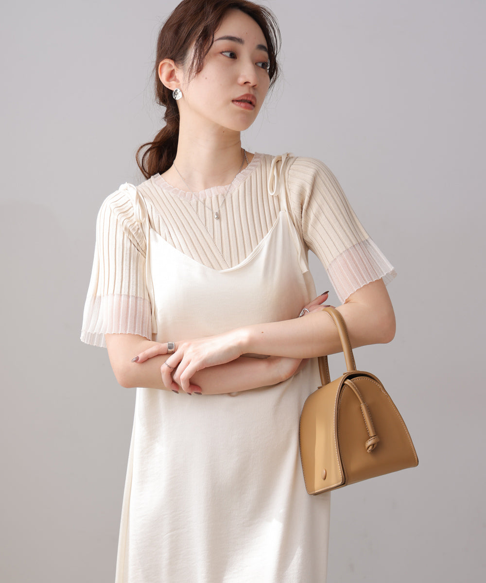 リボンサテンキャミワンピース