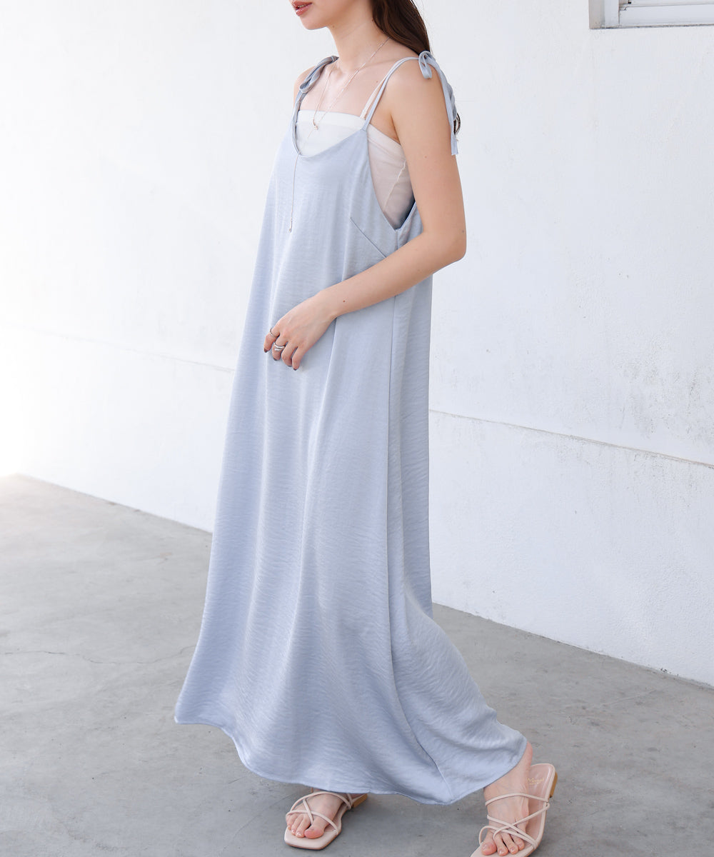 リボンサテンキャミワンピース