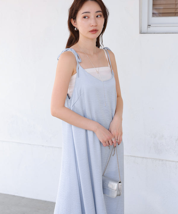 リボンサテンキャミワンピース