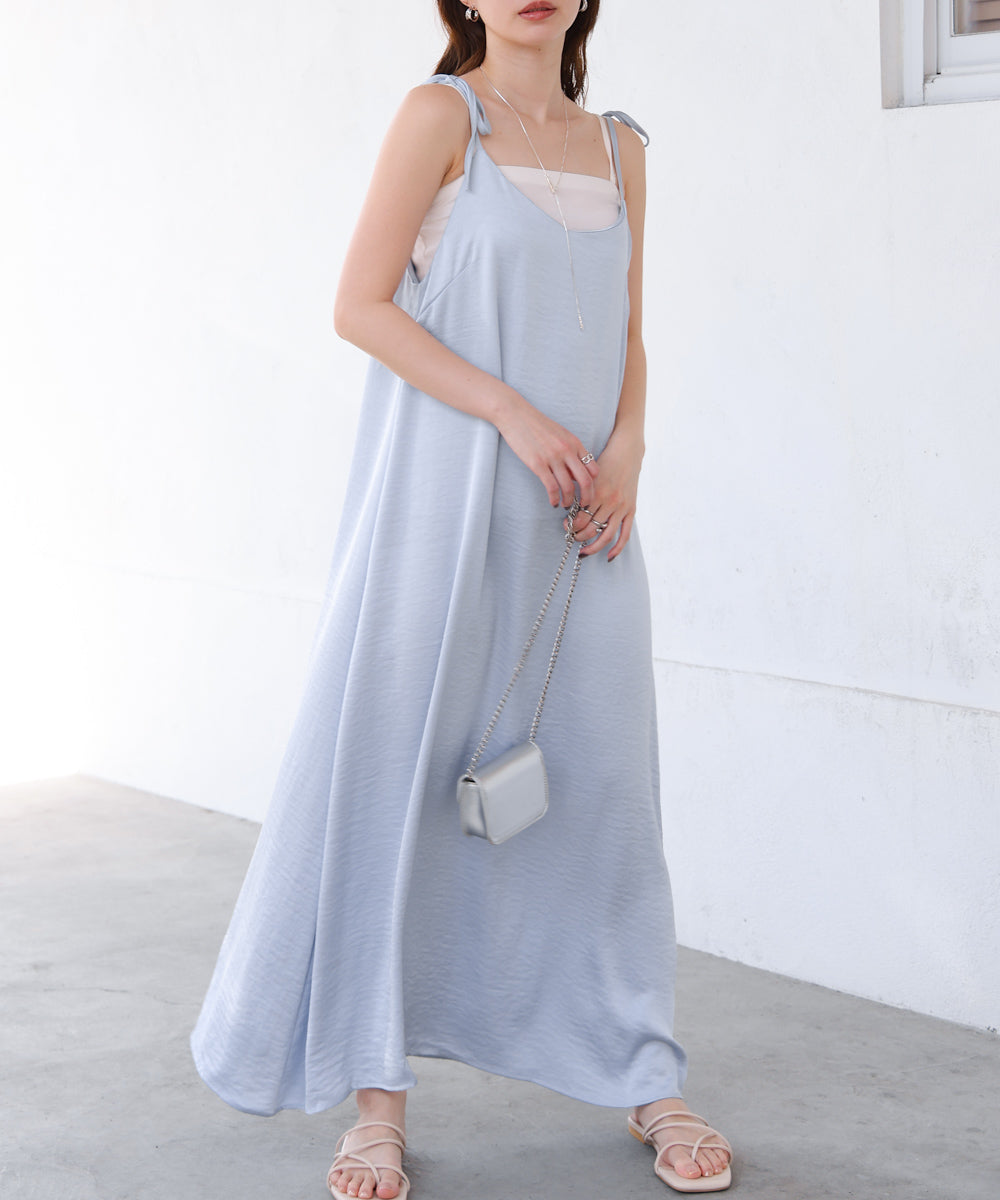 リボンサテンキャミワンピース