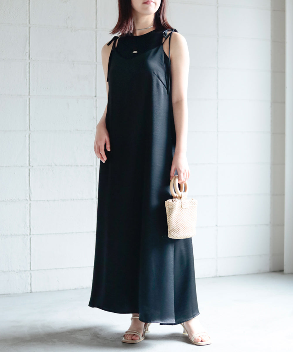 リボンサテンキャミワンピース