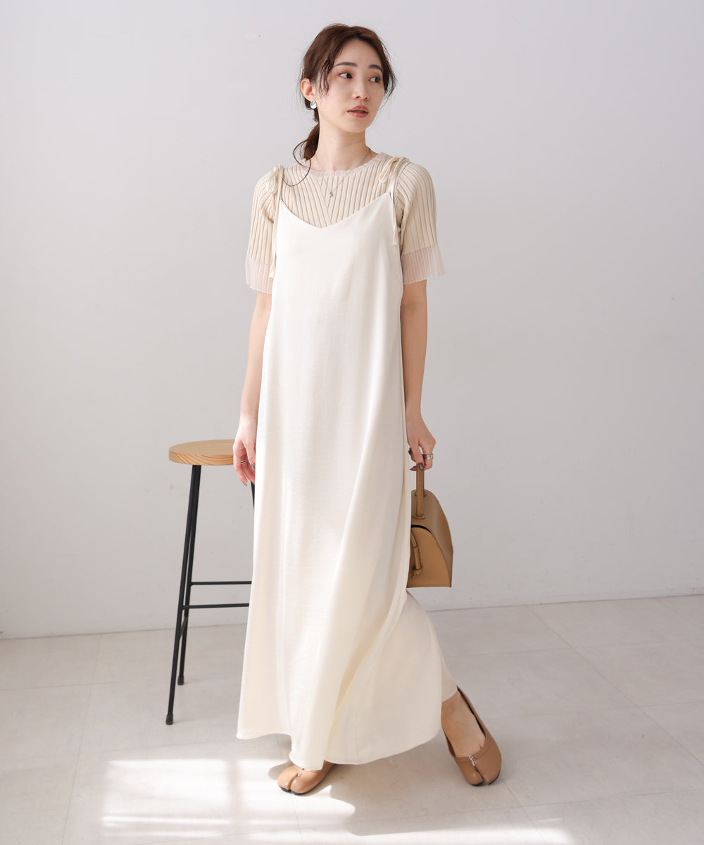 リボンサテンキャミワンピース