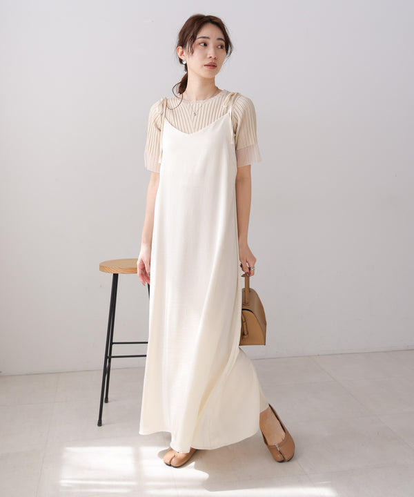 リボンサテンキャミワンピース