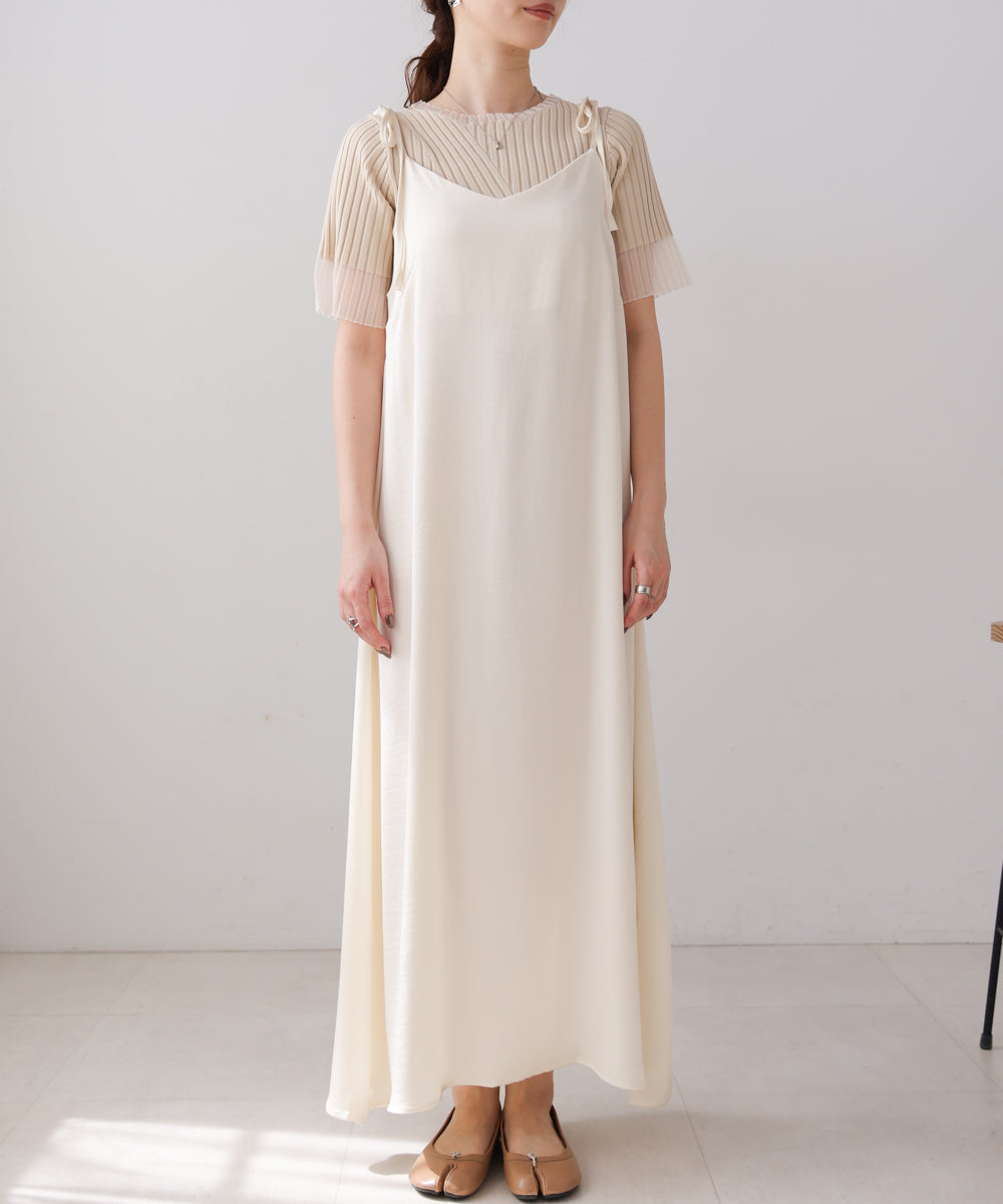 リボンサテンキャミワンピース