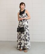 アートフラワー柄キャミワンピース