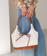 異素材リボントートバッグ