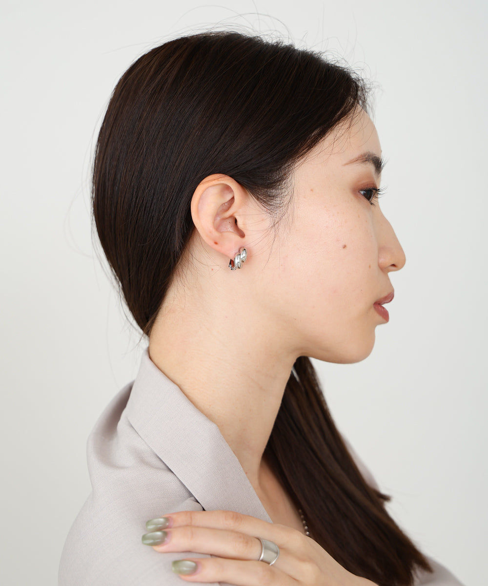 ダブルしずくメタルイアリング